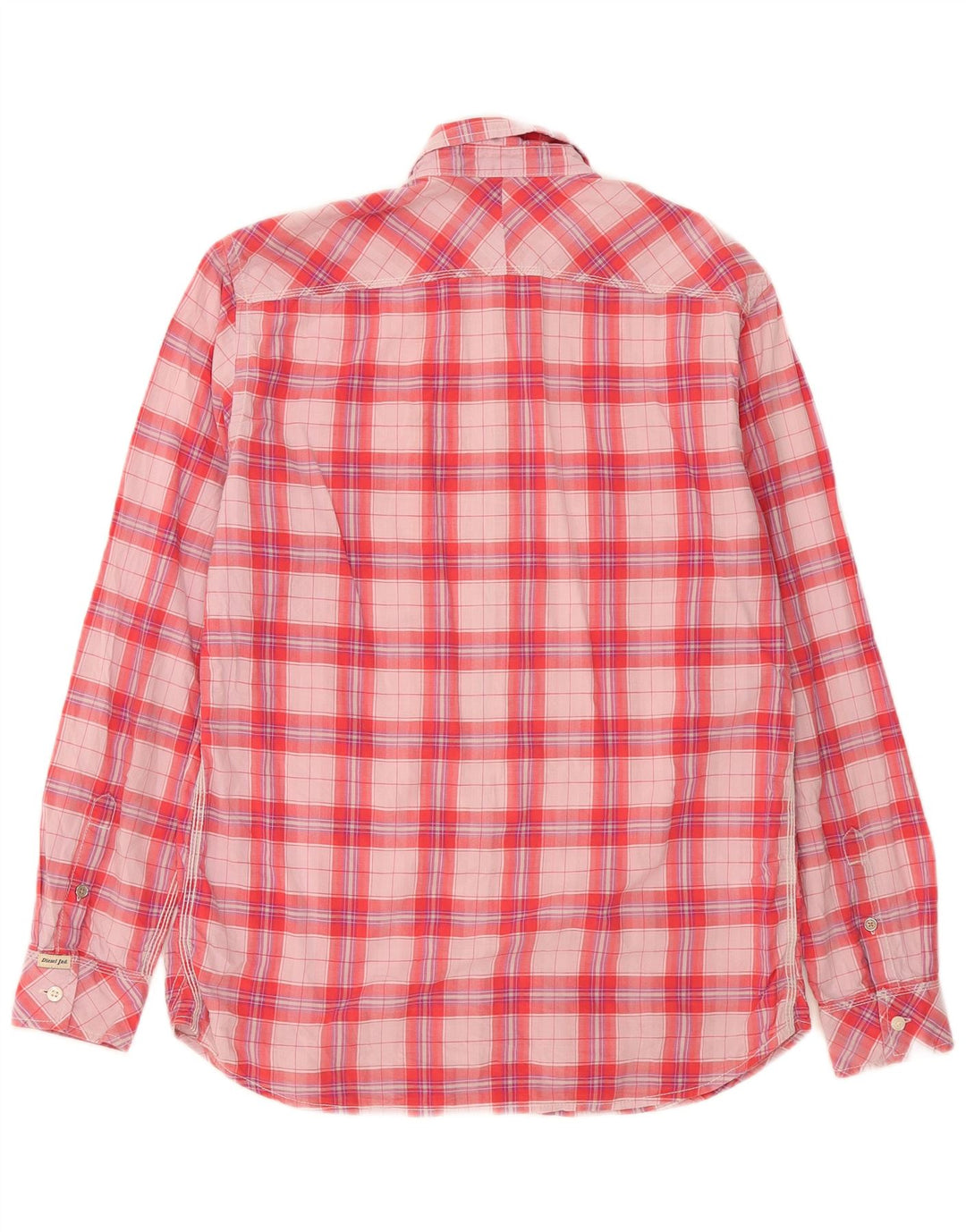 Camicia da uomo Diesel in cotone a quadri rossi medi