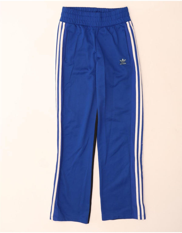 Pantaloni da tuta da donna Adidas UK 8 Small Blu Colourblock Poliestere