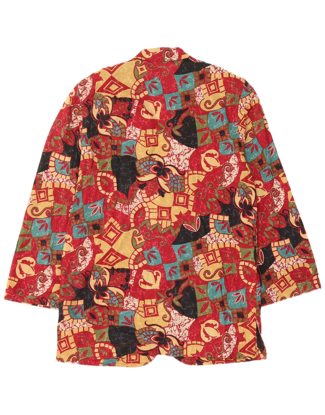 Giacca blazer vintage da donna con motivo astratto IT 42 Colorblock rosso medio