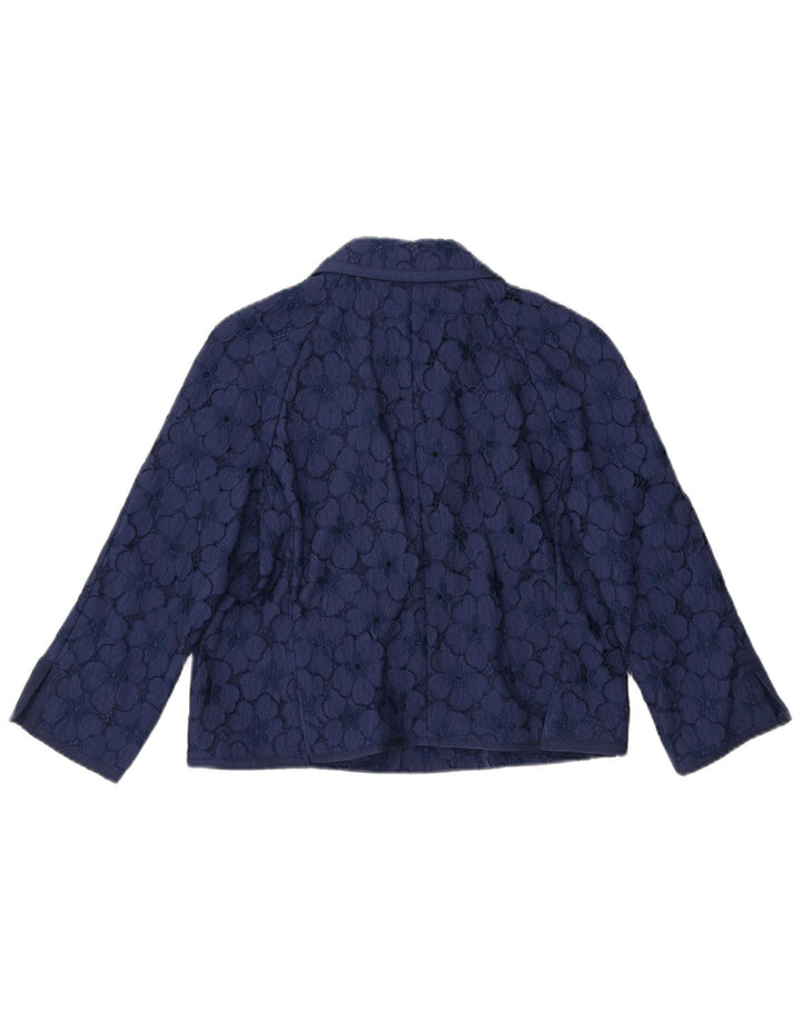 LUISA SPAGNOLI Giacca blazer corta da donna con maniche a 3/4 IT 44 Blu navy medio