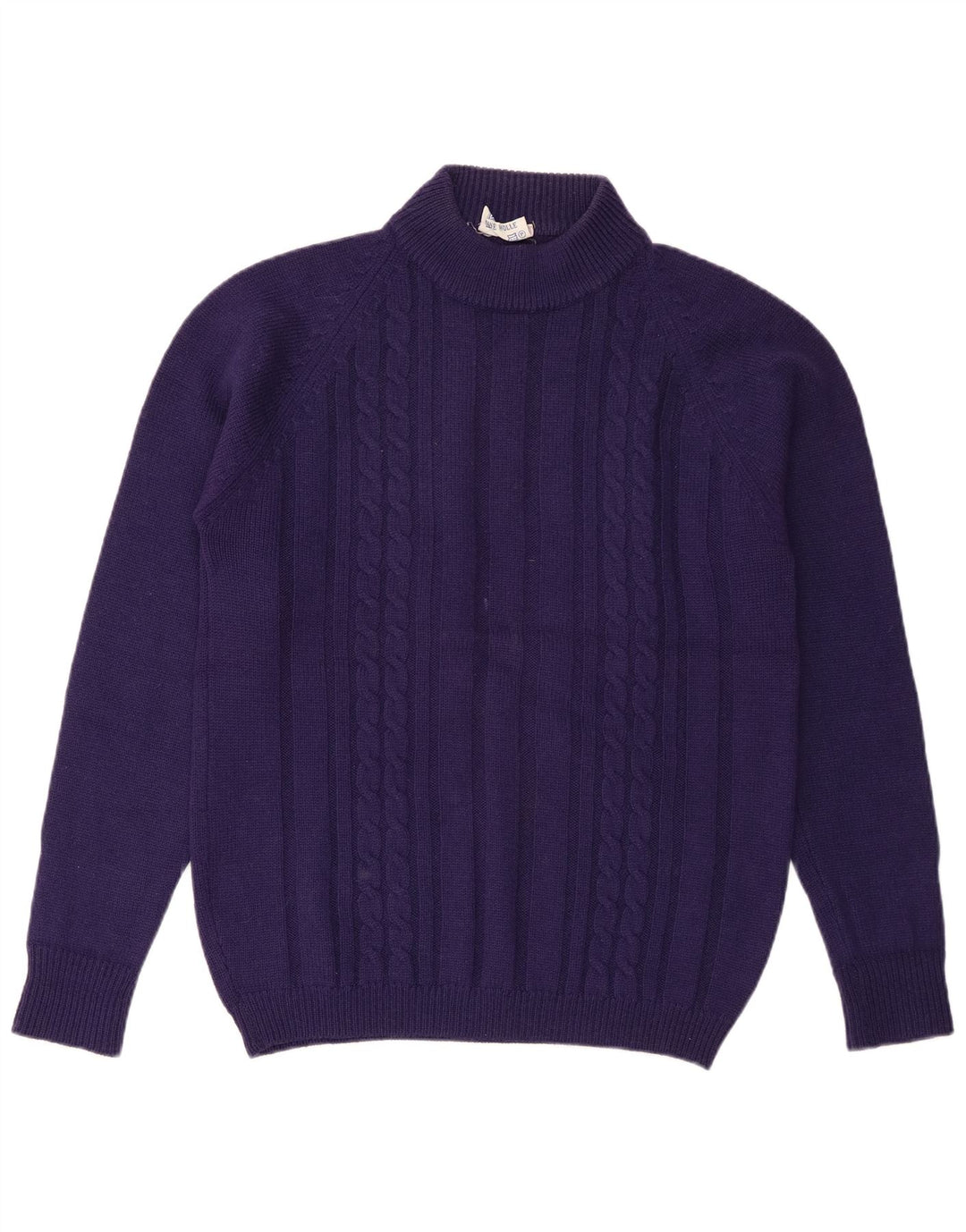 Maglione maglione girocollo da uomo vintage EU 52 grande lana viola