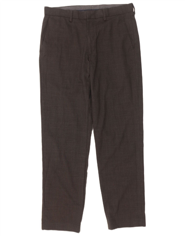 Pantaloni da abito vestibilità regolare da uomo Marks & Spencer W32 L31 lana grigia