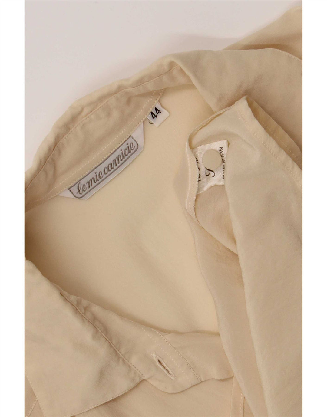 Camicetta camicia vintage da donna IT 44 seta media bianco sporco