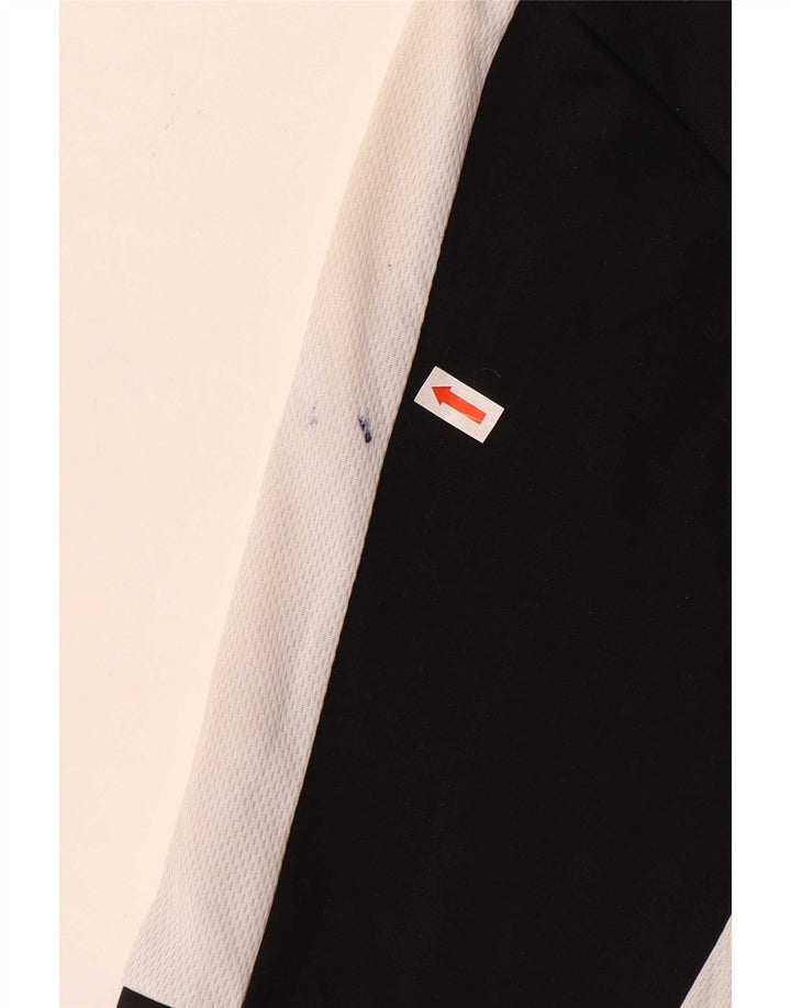 Nike - Maglia da uomo Dri Fit con zip e collo a maniche lunghe, piccola, color block nero