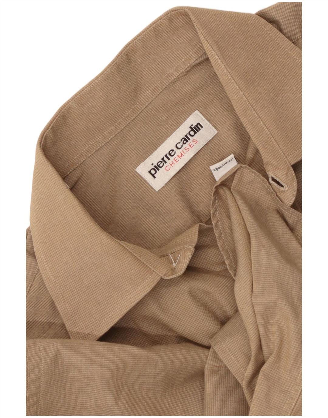 PIERRE CARDIN Camicia da uomo taglia 39 Cotone gessato beige medio