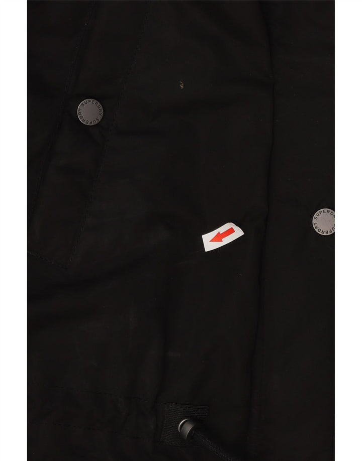Giacca parka oversize con cappuccio da donna Superdry UK 16 grande poliestere nero
