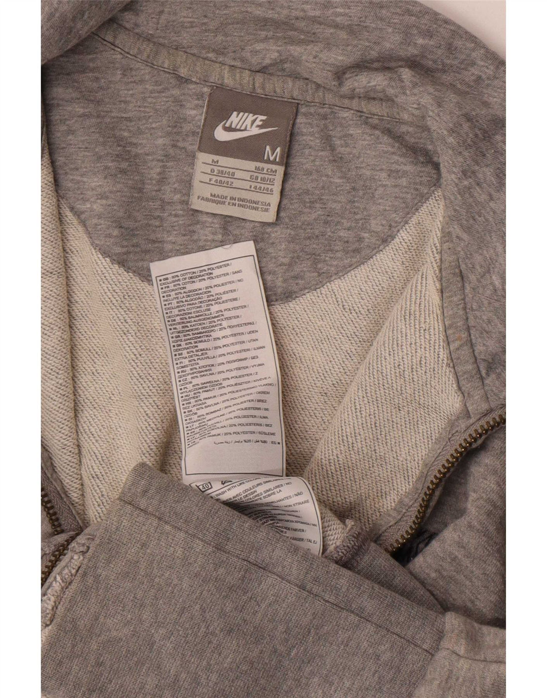 Giacca da tuta da donna Nike UK 10/12 Cotone chiazzato grigio medio