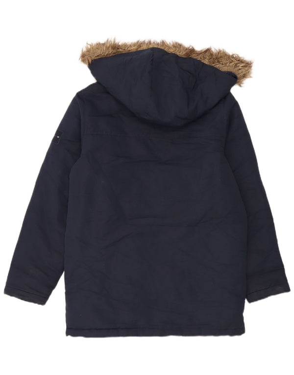 Cappotto imbottito con cappuccio Jack & Jones per ragazzi 13-14 anni in poliestere blu navy