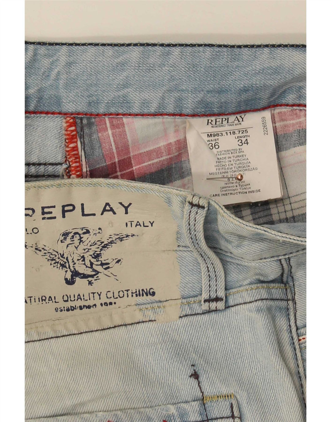 Jeans dritti da uomo Replay W36 L34 cotone blu