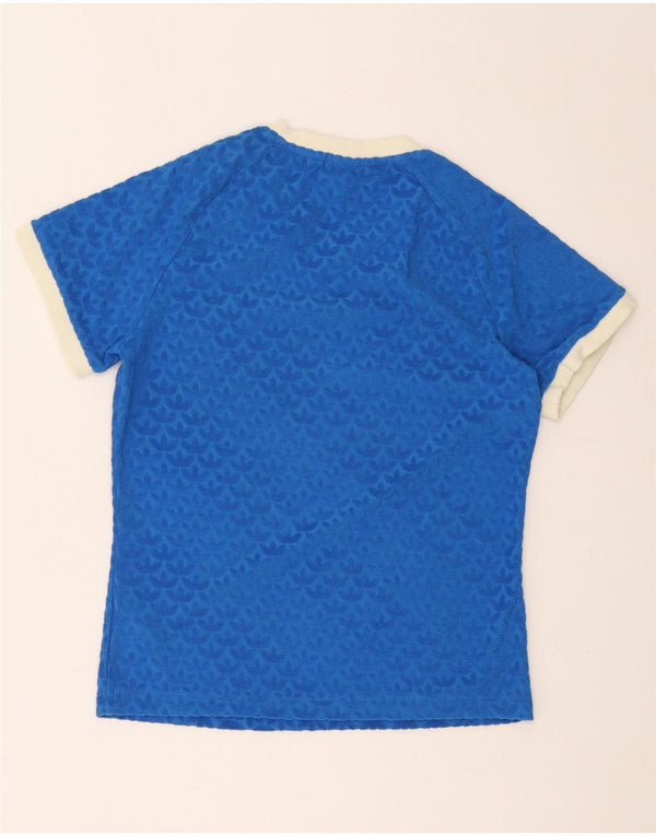 T-shirt grafica da donna Adidas Top UK 14 cotone blu medio