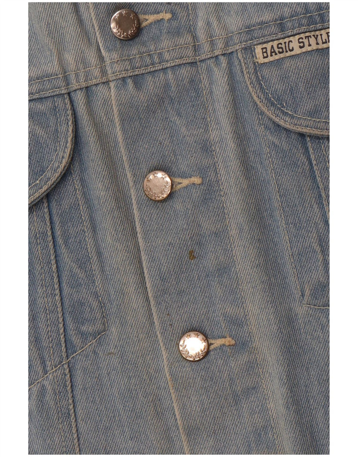 MARCEL CLAIR Gilet in denim da uomo UK 42 XL Cotone blu