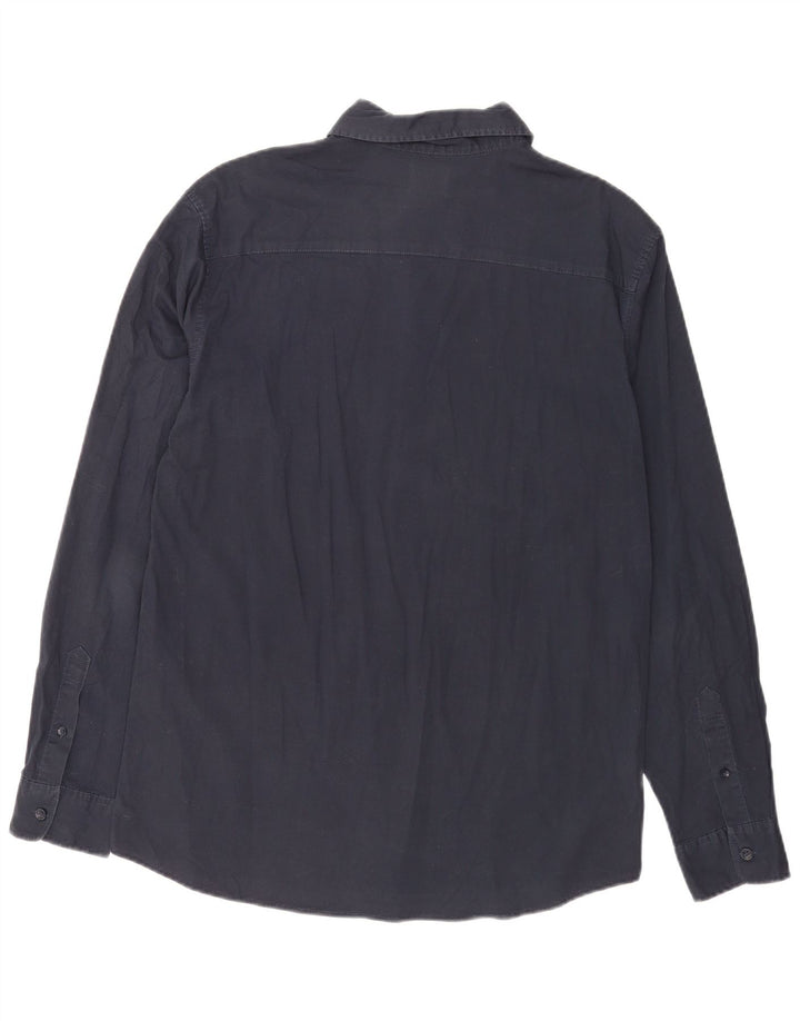 Camicia da uomo Jack & Jones grande in cotone blu navy