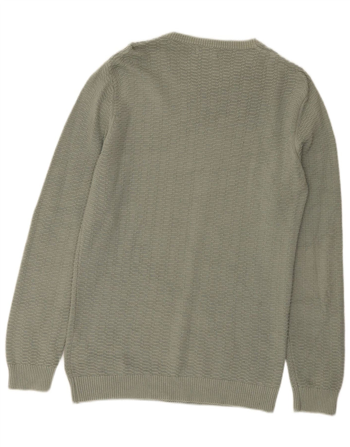 Maglione Zara da uomo con scollo a barca grande in cotone verde
