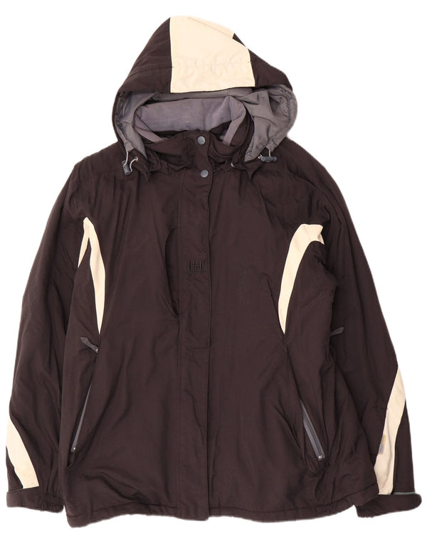 Giacca a vento con cappuccio da donna Helly Hansen UK 18 XL Black Colourblock