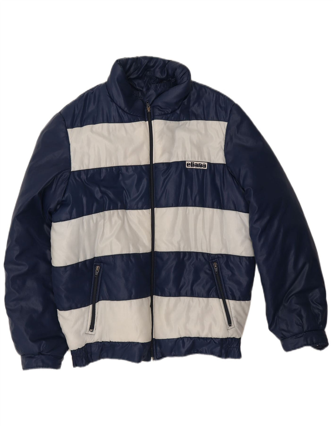 Giacca imbottita da uomo Eliana UK 40 Large Blu Navy a righe