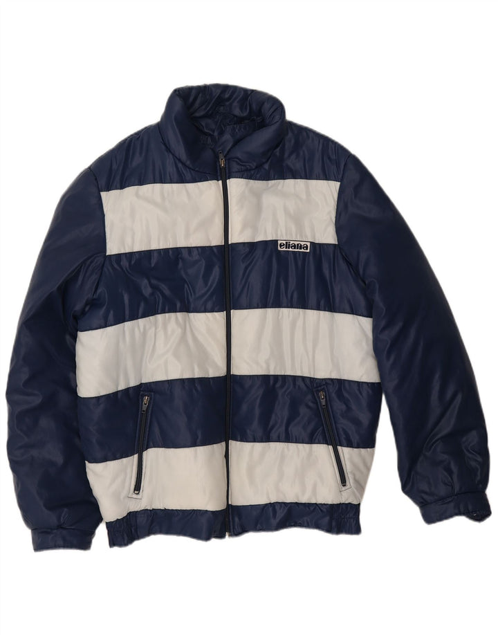 Giacca imbottita da uomo Eliana UK 40 Large Blu Navy a righe