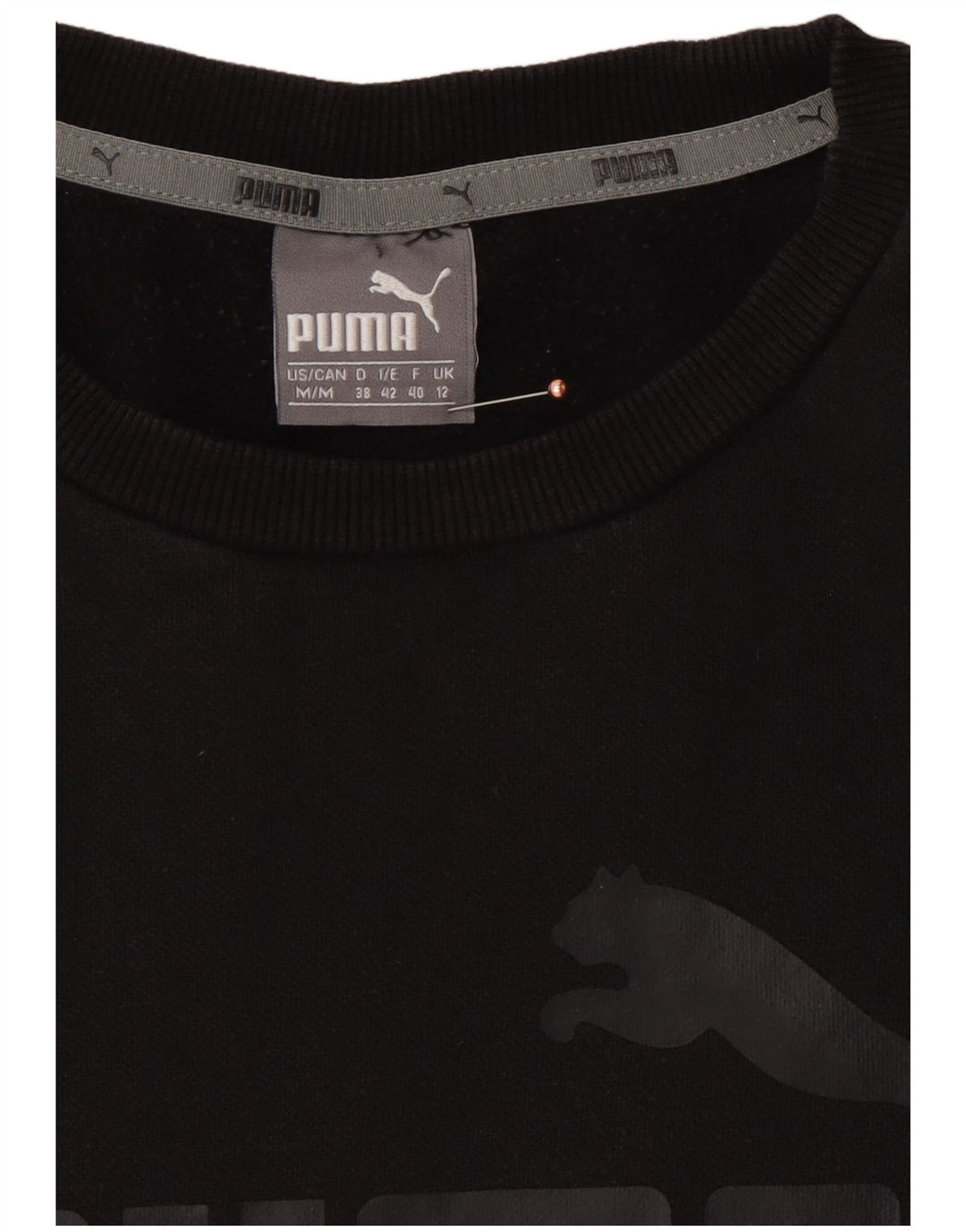 Felpa grafica PUMA da donna vestibilità ampia, taglia UK 12, media, nera
