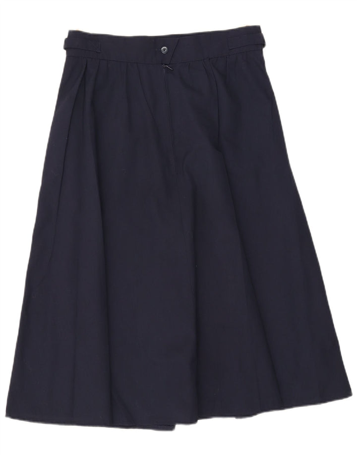 Gonna a trapezio da donna vintage IT 42 media W29 poliestere blu navy