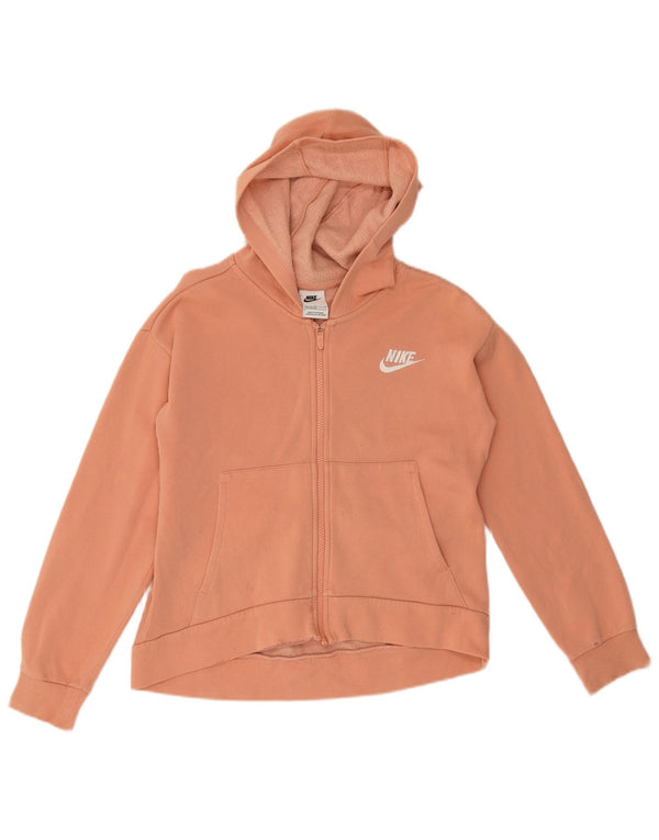 Felpa con cappuccio e zip per ragazze Nike 12-13 anni grande in cotone rosa