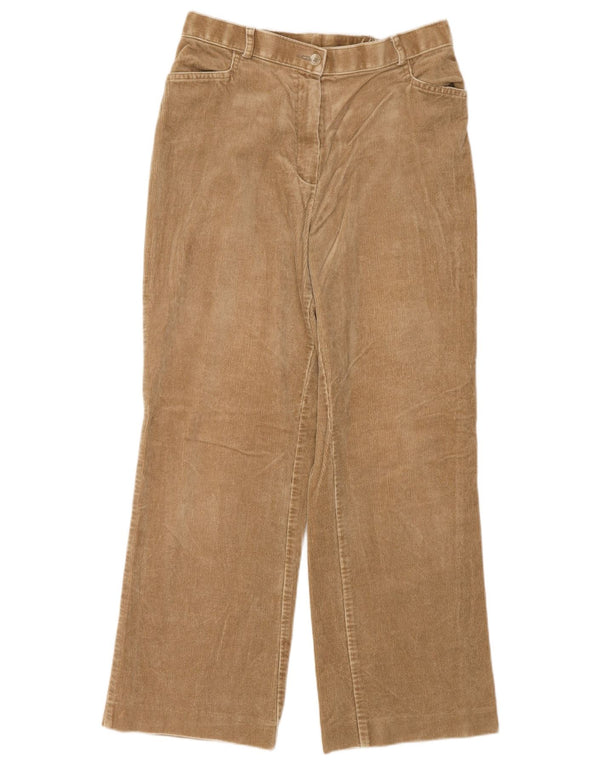 Pantaloni di velluto a coste larghi da donna Marks & Spencer UK 14 Medium W30 L28 Bei