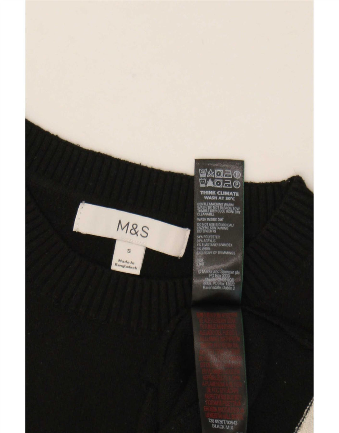 Canotta corta da donna Marks & Spencer UK 10 piccola poliestere nero