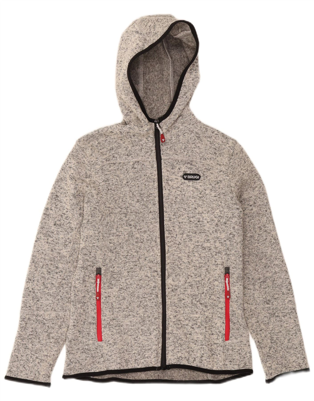 Felpa con cappuccio e zip da donna Brugi UK 10 Small Grey Flecked