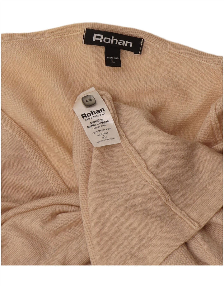 Maglione cardigan da donna Rohan UK 16 grande lana beige