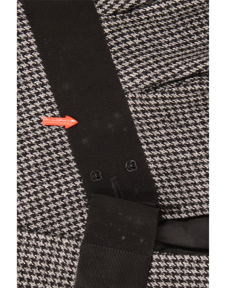 Giacca blazer a 2 bottoni corta da donna Max & Co. UK 14 pied de poule grigio medio