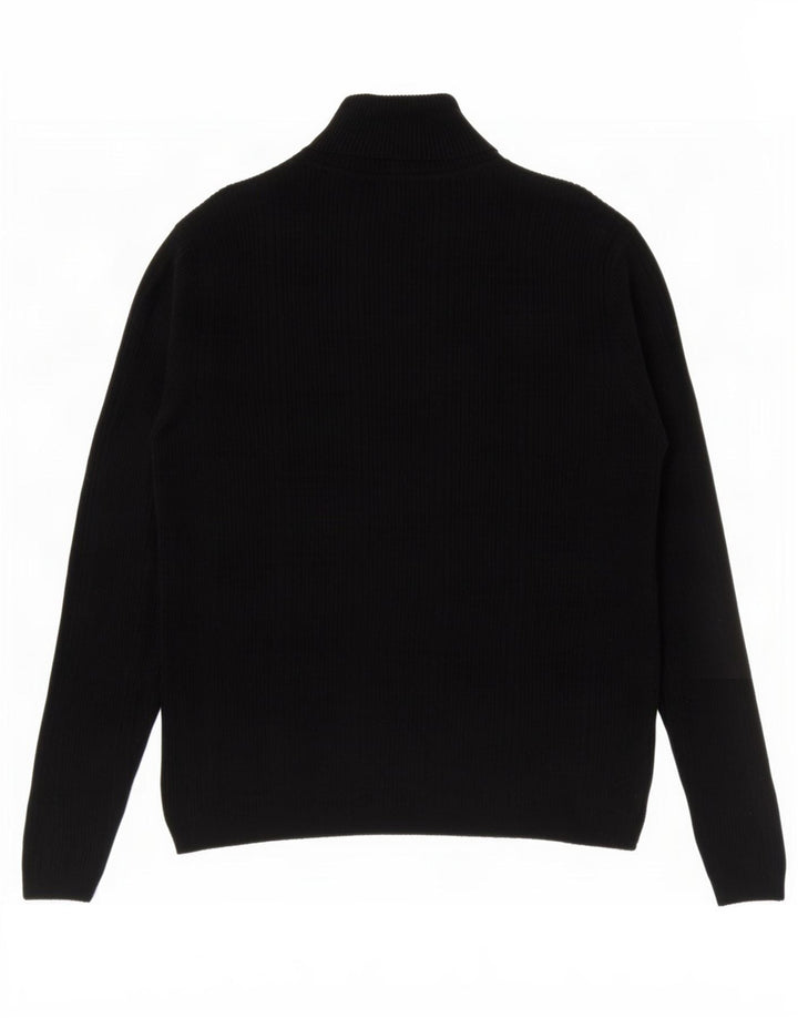 Maglione maglione a collo alto da donna Marks & Spencer UK 12 viscosa nera media