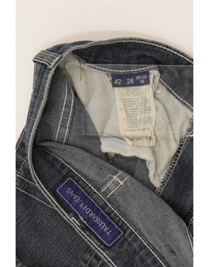 Jeans Dritti Donna Trussardi W26 L33 Blu Navy Cotone