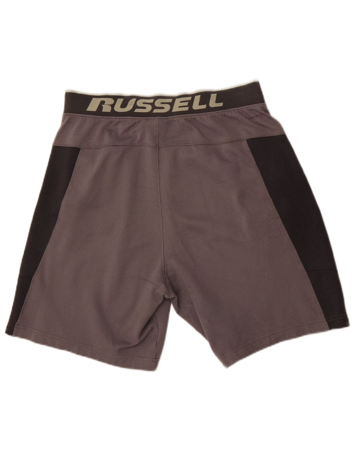 Pantaloncini sportivi grafici da uomo Russell Athletic, color grigio medio