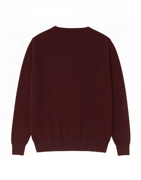 Maglione da uomo con scollo a V Marks & Spencer XL in cotone bordeaux