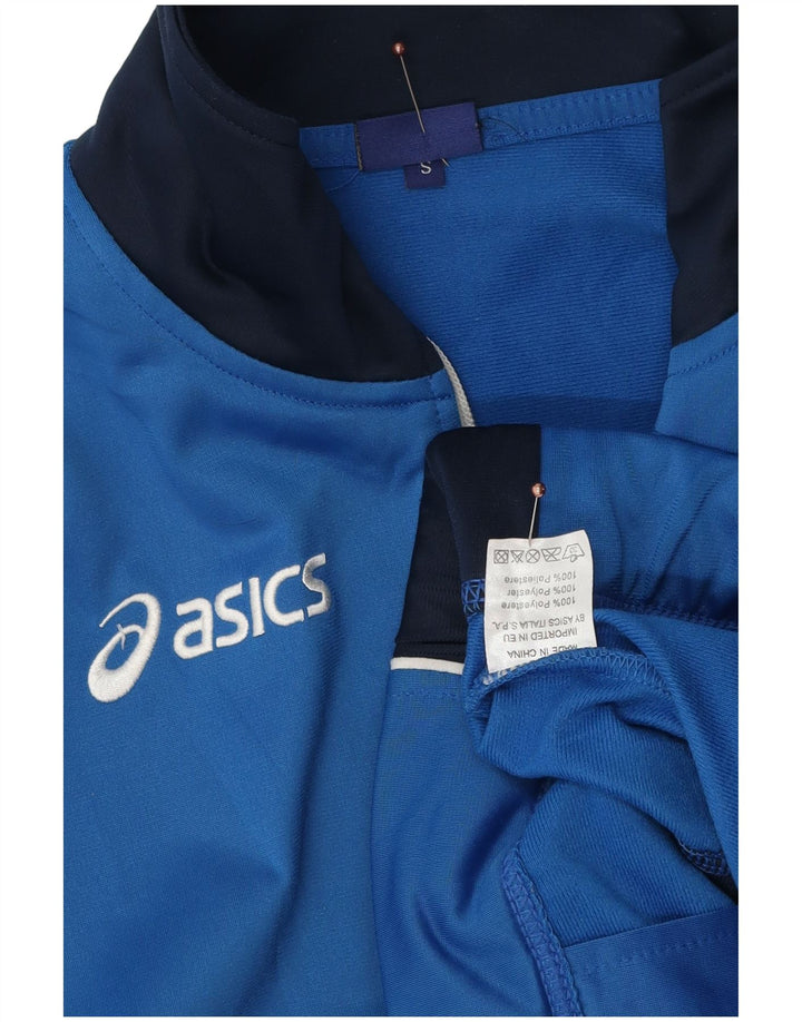 Giacca da ginnastica da uomo Asics, piccola, in poliestere color block blu