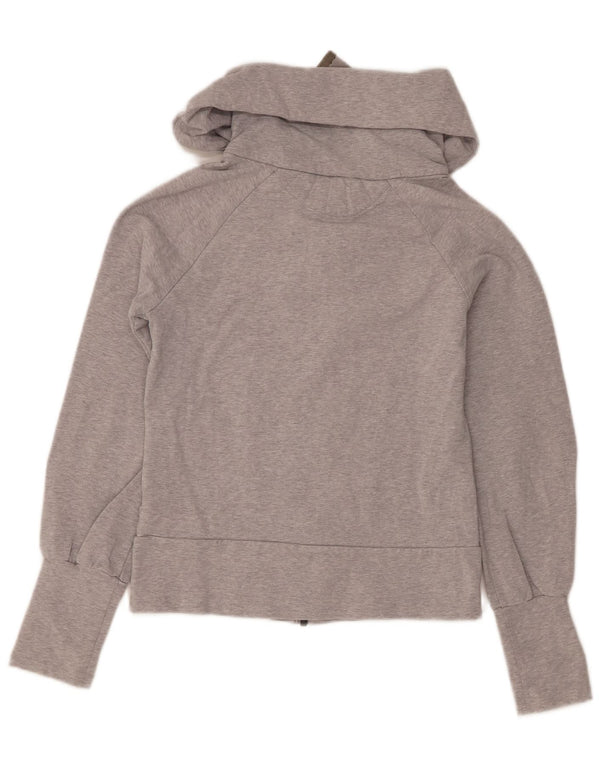 Maglione con cappuccio e zip da donna Adidas UK 10 piccolo cotone grigio