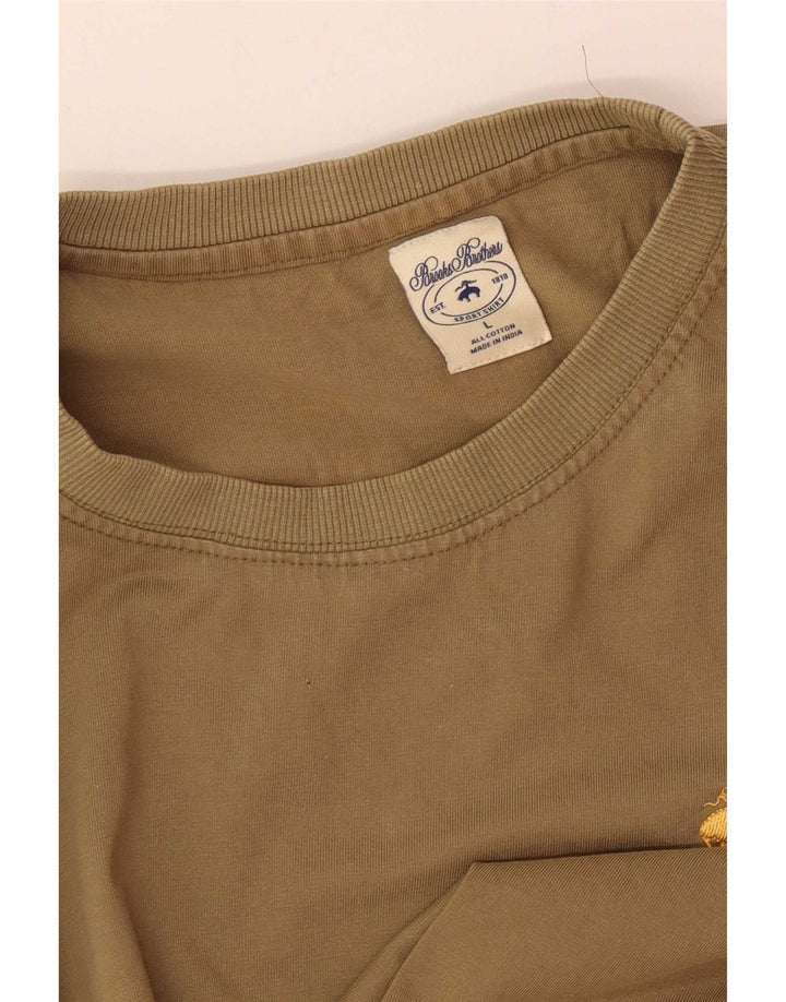 T-shirt da uomo Brooks Brothers Top grande in cotone kaki