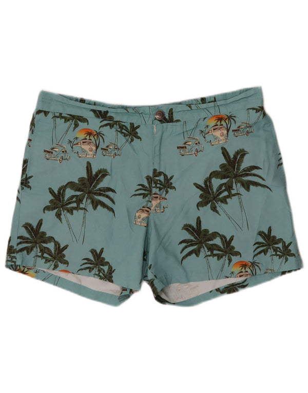 Jack & Jones Mens Swimming Shorts Large Blue Floral Polyester