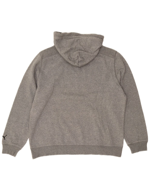 Felpa con cappuccio grafica da uomo Puma Large in cotone grigio
