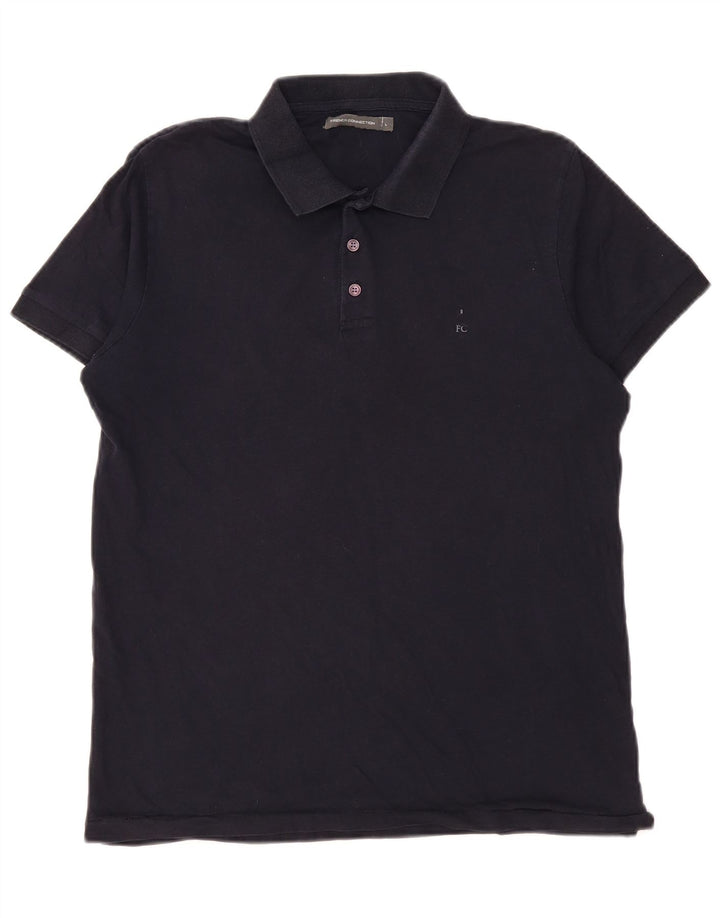 Polo da uomo French Connection grande in cotone blu navy