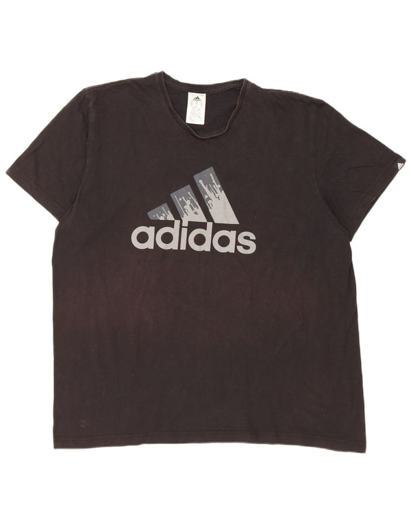 T-shirt grafica da uomo Adidas Top XL in cotone nero