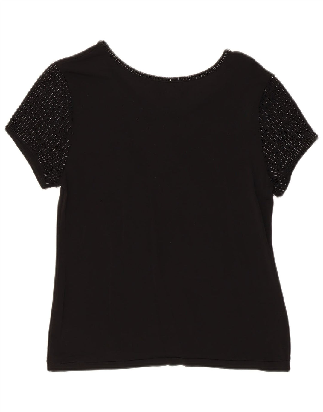 Gattinoni Maglietta Grafica Donna Top IT 46 Large Nera in Viscosa