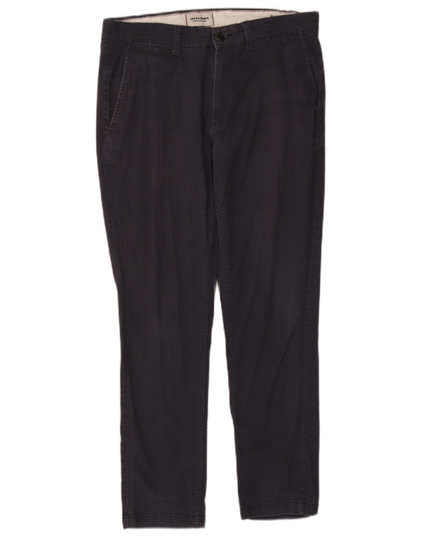 Pantaloni chino slim da uomo Jack & Jones W32 L28 cotone blu navy