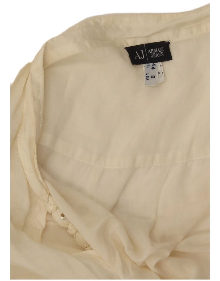 Top trasparente senza maniche da donna Armani Jeans US 8 bianco medio