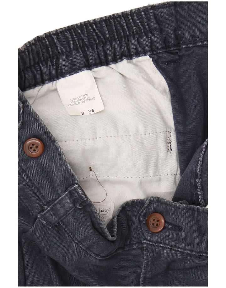 DOCKERS Pantaloncini chino con pegging da uomo W34 Large in cotone blu navy