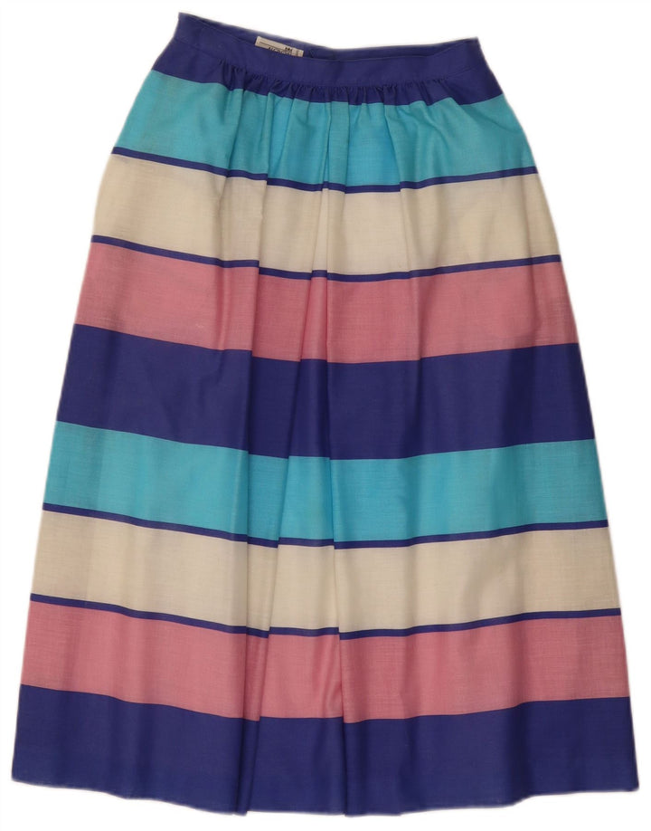 VINTAGE Womens A-Line Skirt IT 36 XS W24 Multicoloured Striped Polyester