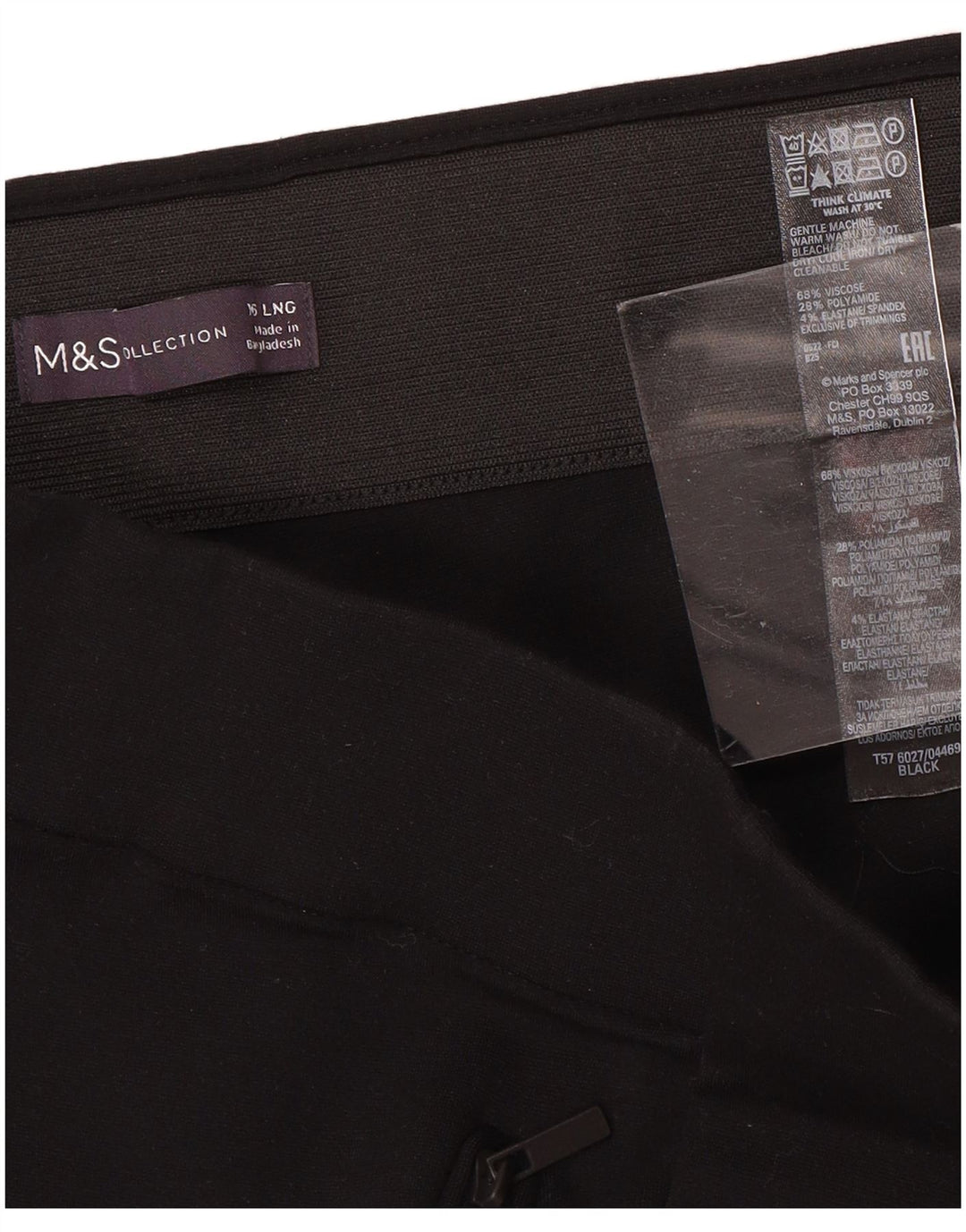 MARKS & SPENCER Pantaloni casual skinny da donna UK 16 Large W34 L30 Neri
