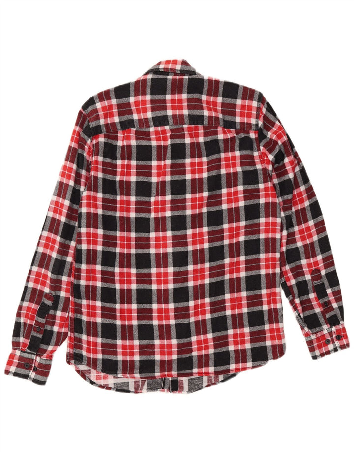 JACK & JONES Camicia da uomo in flanella di cotone a quadri rossi medi