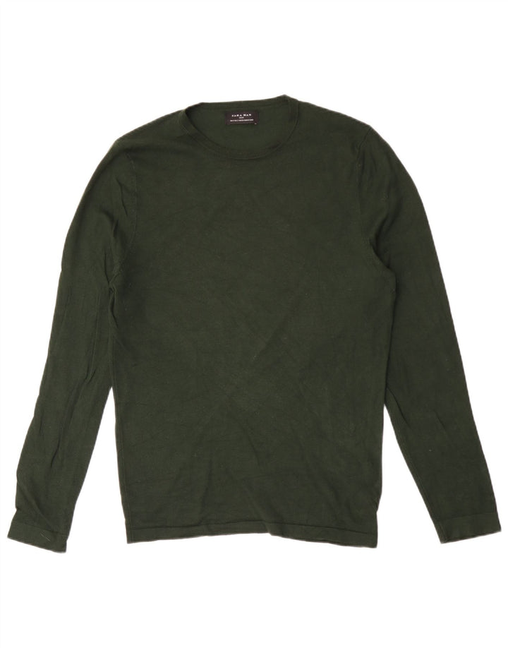 Top Zara da uomo a maniche lunghe piccolo verde