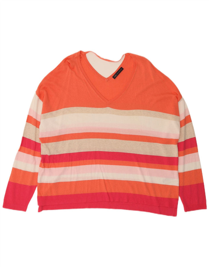 Maglione maglione con scollo a V da donna Marks & Spencer UK 24 4XL multicolore