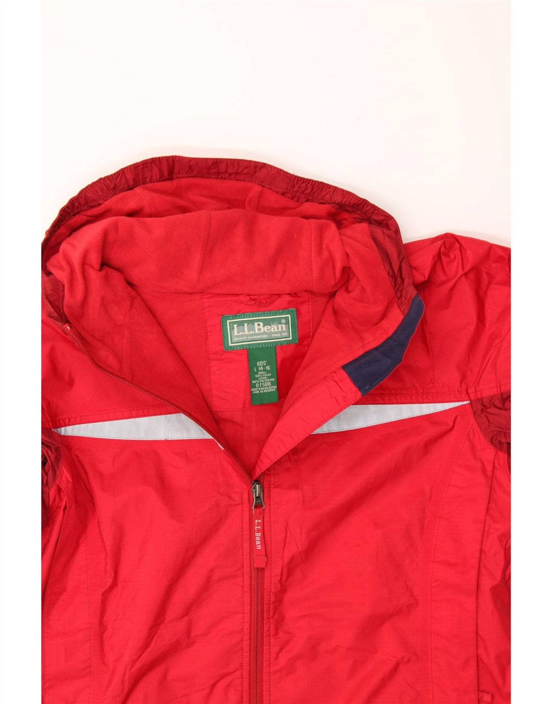 L.L.BEAN Boys Hooded Windbreaker Jacket 14-15 Years Large  Red Colourblock Vintage L.L.Bean and Second-Hand L.L.Bean from Messina Hembry 