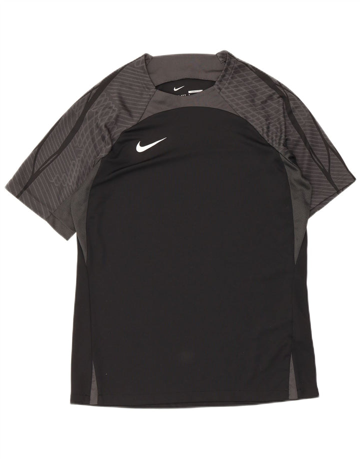 T-shirt Nike da uomo Dri Fit Slim Fit, maglietta in poliestere color block medio nero
